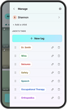 Managing a child&rsquo;s tags.