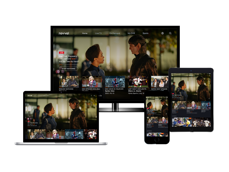 A Live TV prototype running on a phone, tablet, laptop and television.